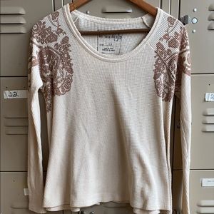 Free People — Oversized Waffle Long Sleeve